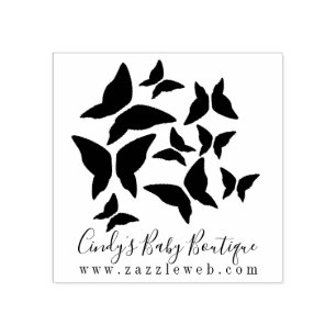 Butterflies Business Baby Boutique Cloding Logo Rubberstempel