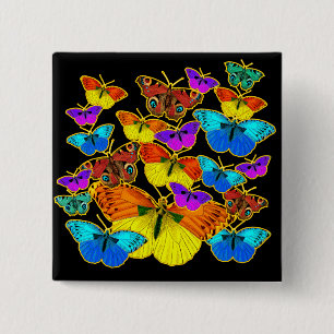 Butterflies. Butterflies. Knoop Vierkante Button 5,1 Cm