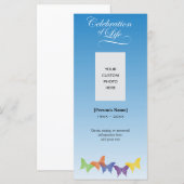 Butterflies Celebration of Life Memorial Card (Voorkant / Achterkant)