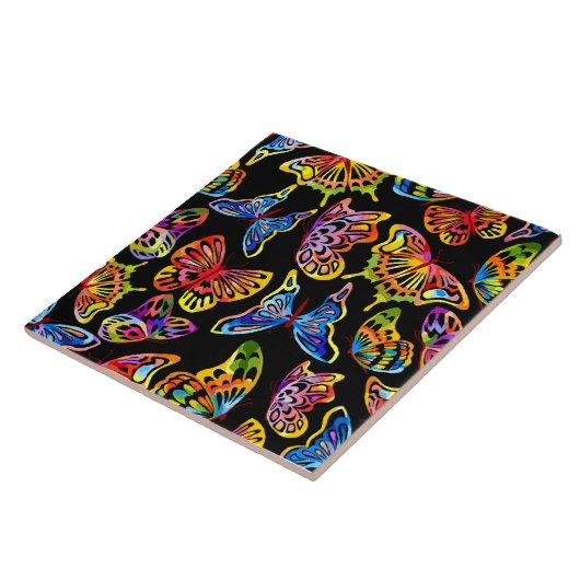 Butterflies Ceramic Tile Tegeltje (Zijkant)