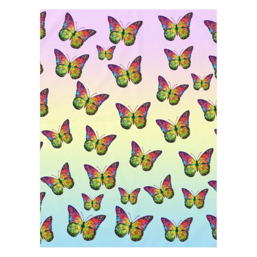 BUTTERFLIES COLORFUL ABSTRACT TAFELKLEED (Voorkant)