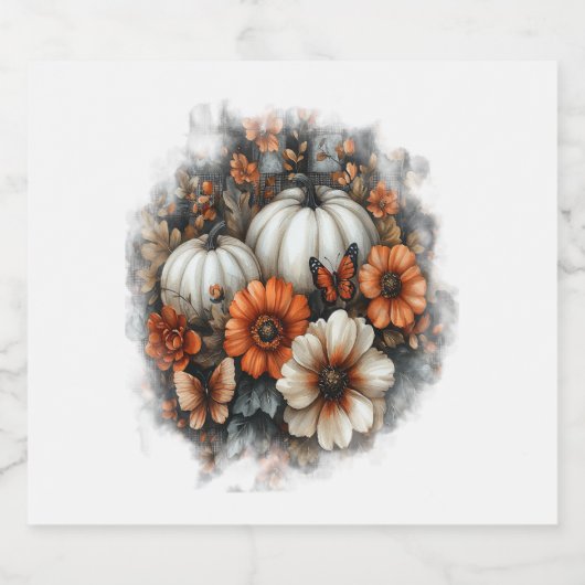 Butterflies Country Pumpkin Sparkling Wijnetiket (Enkel label)