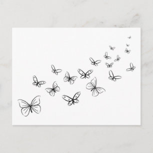 Butterflies die over de Pagina dansen Briefkaart
