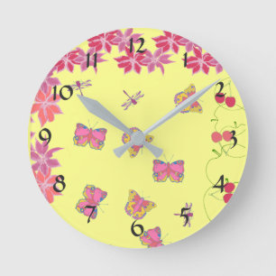 Butterflies & Dragonflies wandklok Ronde Klok
