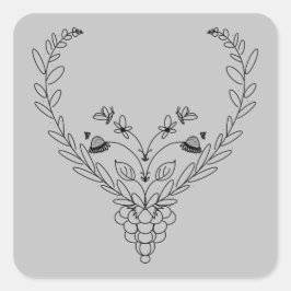 Butterflies en bijen vierkante sticker