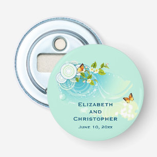 Butterflies en Bloedbloesems Weddenschap Button Flesopener