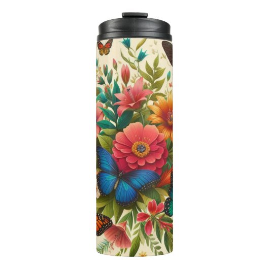 Butterflies en bloemen thermosbeker (Voorkant)