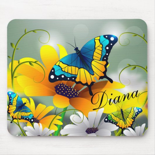 Butterflies en Daisies Muismat (Voorkant)