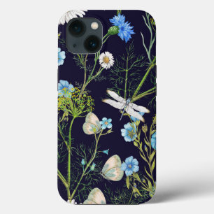 Butterflies en Dragons vliegen met bloemen iPhone 13 Hoesje
