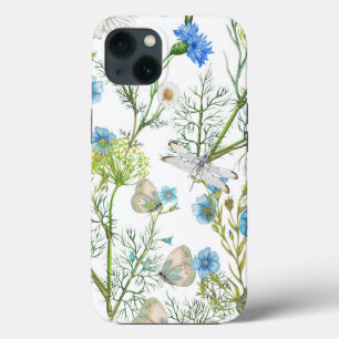 Butterflies en Dragons vliegen met bloemen iPhone 13 Hoesje