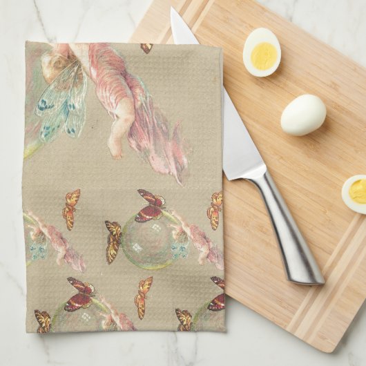 Butterflies en een engel theedoek (Quarter Fold)