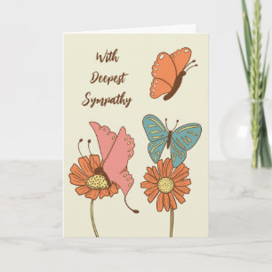 Butterflies en Flowers Cottcore Sympathie Kaart