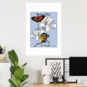 Butterflies en Flowers Poster (Thuiskantoor)