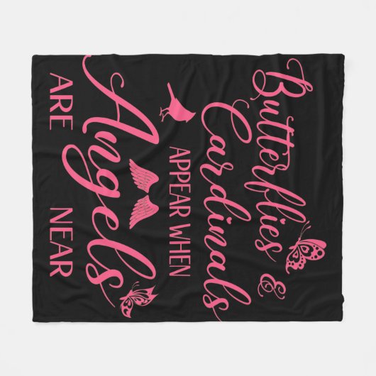 Butterflies en kardinalen verschijnen wanneer de e fleece deken (Voorkant (Horizontaal))