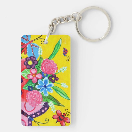 Butterflies en Ladybugs Acrylische Sleutelhanger (achterkant)