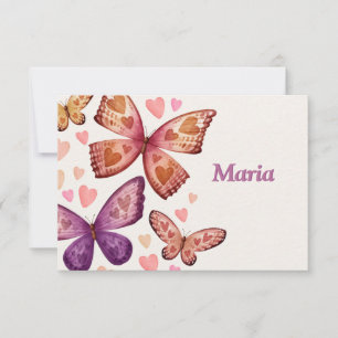 Butterflies en Love Flat Hartelijk dank Bedankkaart