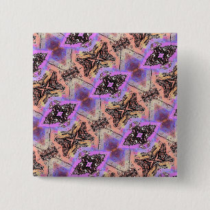 BUTTERFLIES EN MOTHES VIERKANTE BUTTON 5,1 CM