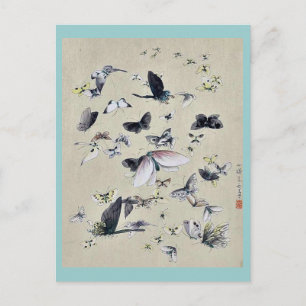 Butterflies en moths Ukiyoe Briefkaart