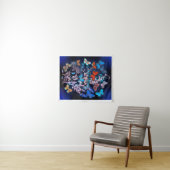 Butterflies en Motiden die over Bloemen fluiten Wandkleed (In Situ (horizontaal))