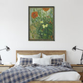 Butterflies en papavers van Vincent van Gogh Canvas Afdruk (Insitu (Slaapkamer))