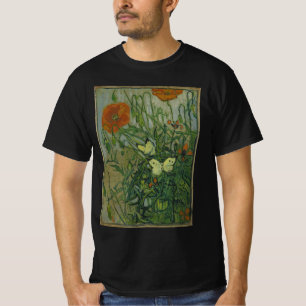 Butterflies en papavers van Vincent van Gogh T-shirt