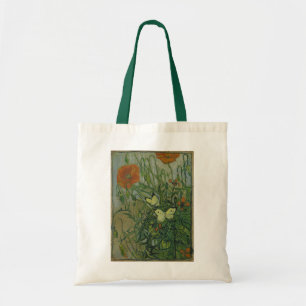 Butterflies en papavers van Vincent van Gogh Tote Bag
