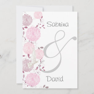 Butterflies en Pink Chrysanthemums Weddenschap Kaart