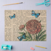 Butterflies en Poppy over de krant Ontkoppeling Tissuepapier (Craft)