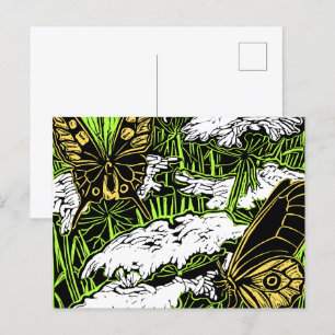 Butterflies en Queen Anne's Lace Briefkaart