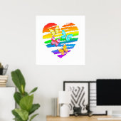 Butterflies en regenbooghart poster (Thuiskantoor)