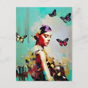 Butterflies en Voman Briefkaart