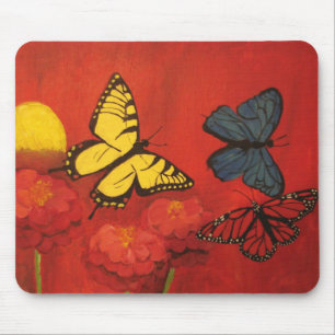 Butterflies en Zinnias Mousepad Muismat