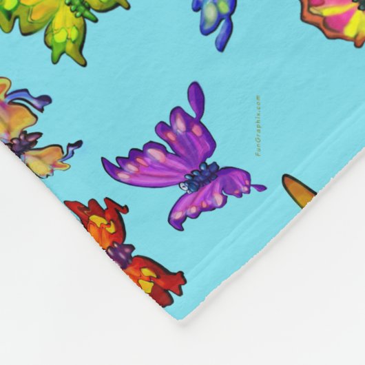 Butterflies Fleece Deken (Hoek)