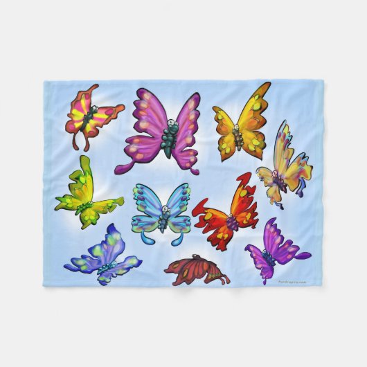 Butterflies Fleece Deken (Voorkant (Horizontaal))