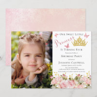Butterflies Floral Princess Foto 4e verjaardag