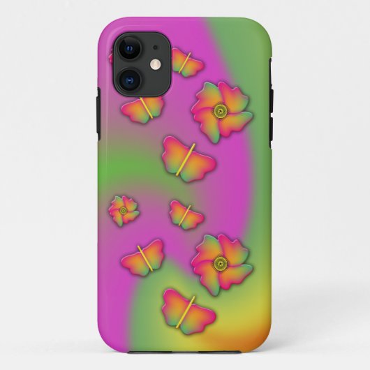 Butterflies & Flowers Case-Mate iPhone Case (Achterkant)