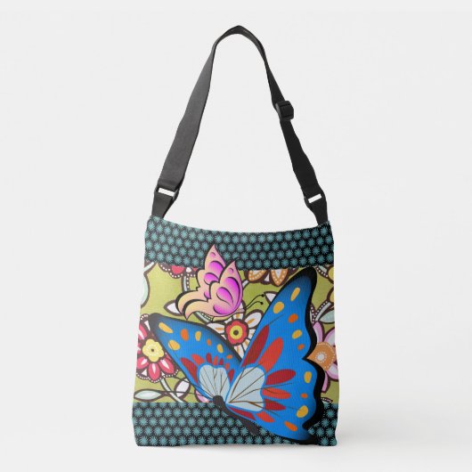 Butterflies & Flowers Crossbody Tas (Voorkant)