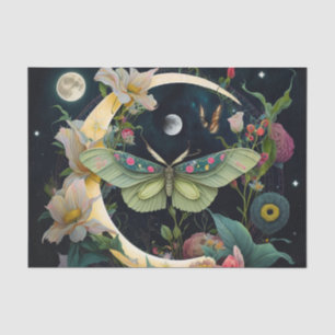 Butterflies, Flowers en Moon Tissuepapier