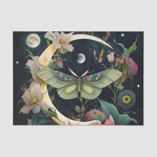 Butterflies, Flowers en Moon Tissuepapier (Voorkant)