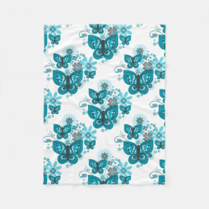 Butterflies & Flowers Fleece Blanket Deken
