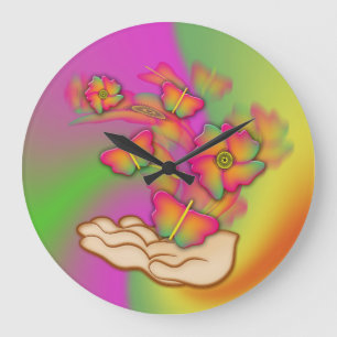 Butterflies & Flowers Grote Klok