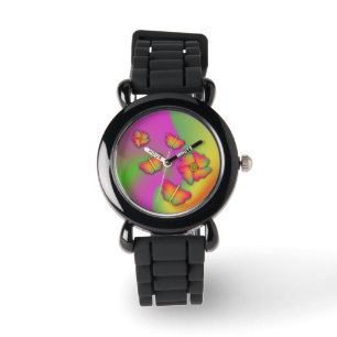 Butterflies & Flowers Horloge