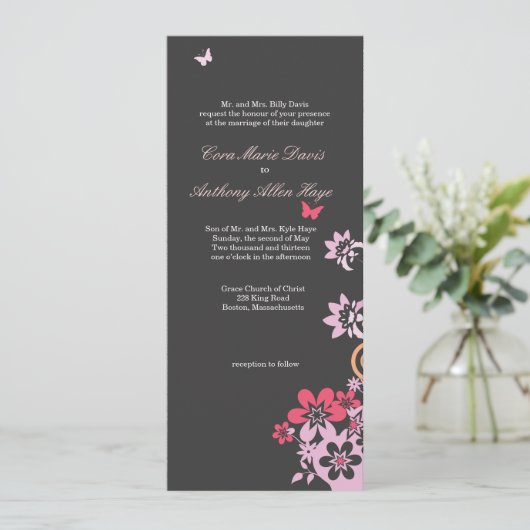 Butterflies & Flowers Kaart (Staand voorkant)