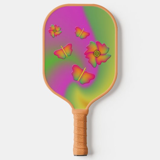 Butterflies & Flowers Pickleball Paddle (Voorkant)