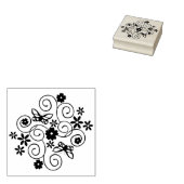 Butterflies & Flowers Rubberstempel (Gestempeld)