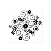 Butterflies & Flowers Rubberstempel (Afrduk)