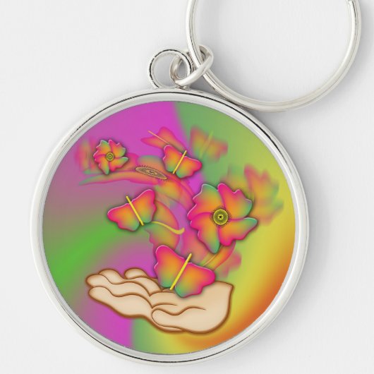 Butterflies & Flowers Sleutelhanger (Voorkant)