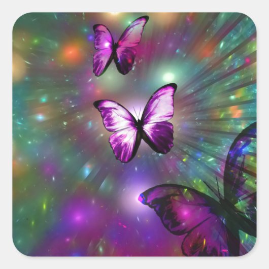 Butterflies Forever Vierkante Sticker (Voorkant)