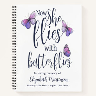 Butterflies Funeral Memorial Guest Book Notitieboek