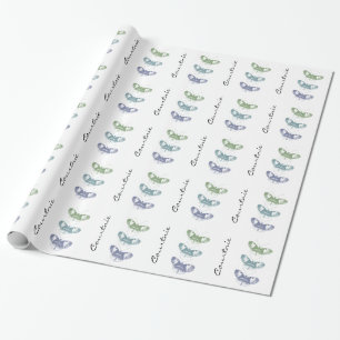 Butterflies gepersonaliseerde naam cadeaupapier